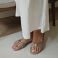 Vera Ribbon Slide Sandals (Taupe)