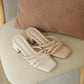 Cassie Strappy Block Heels (CreamWhite)