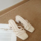 Cassie Strappy Block Heels (CreamWhite)