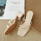 Cassie Strappy Block Heels (CreamWhite)
