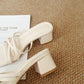 Cassie Strappy Block Heels (CreamWhite)