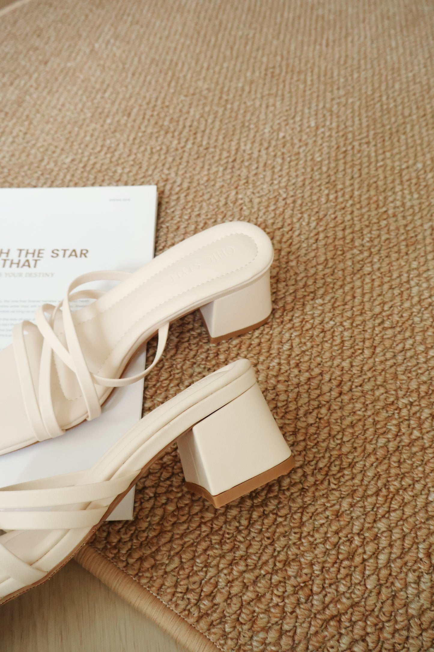 Cassie Strappy Block Heels (CreamWhite)