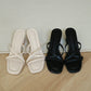 Kay Strappy Block Heels (CreamWhite / 40)