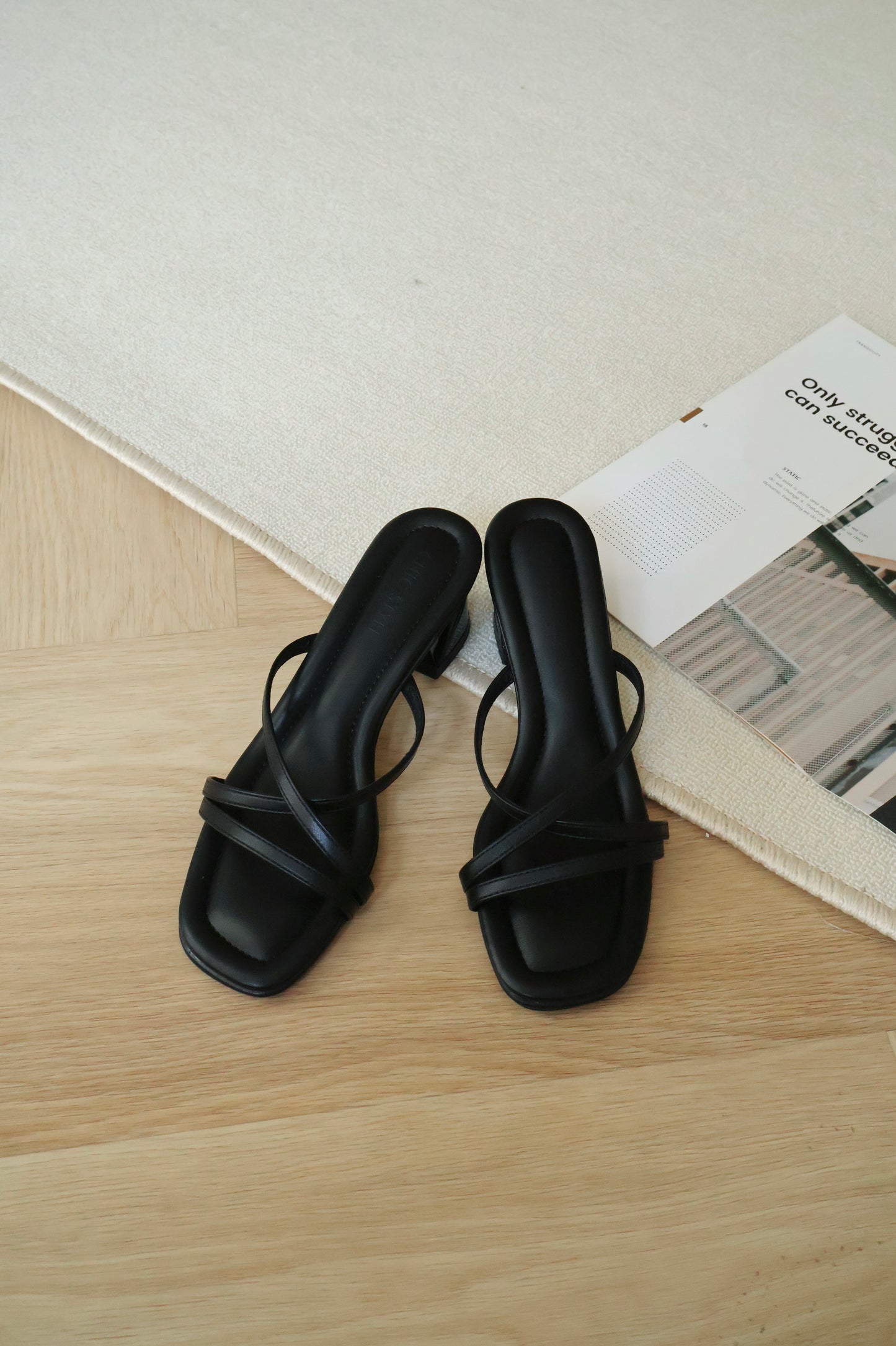 Kay Strappy Block Heels (Black)