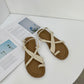 Glenda Roman Cross Sandals (Cream)