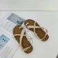 Glenda Roman Cross Sandals (Cream)