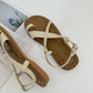 Glenda Roman Cross Sandals (Cream)