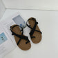 Glenda Roman Cross Sandals (Black)