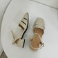 Roselle Interwoven Slingback Sandals (Cream White)