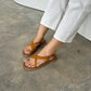 Glenda Roman Cross Sandals (Brown)