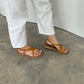 Glenda Roman Cross Sandals (Brown)