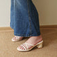 Kay Strappy Block Heels (CreamWhite / 40)