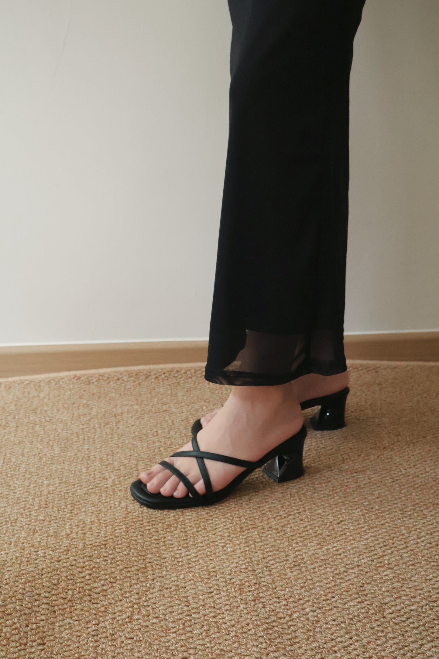 Kay Strappy Block Heels (Black)