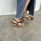 Glenda Roman Cross Sandals (Black)