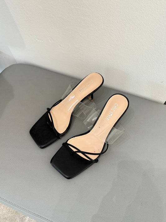 [Minor Defect] Size 39 Carmen Transparent Heels in Black