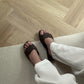 Doris Interwoven Comfy Sandals (Espresso)