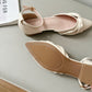 Jolyn Twist Pointed Buckle Sandals (Apricot)