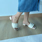 Elyn Pillow Quilted Sandals (Cream White)