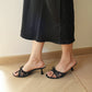 Rosella Lace Sateen Heels (Black / 35 37 38 39 40)