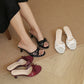 Rosella Lace Sateen Heels (Black / 35 37 38 39 40)