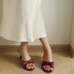 Rosella Lace Sateen Heels (Maroon / 35 36 37 38 39 40)