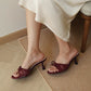 Rosella Lace Sateen Heels (Maroon / 35 36 37 38 39 40)