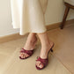 Rosella Lace Sateen Heels (Maroon / 35 36 37 38 39 40)