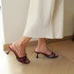 Rosella Lace Sateen Heels (Maroon / 35 36 37 38 39 40)