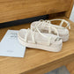 Ethel Buckle Strappy Wedges (Cream)