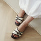 Oliver Contrast Buckle Slide Sandals (Chocolate)