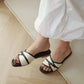 Oliver Contrast Buckle Slide Sandals (Chocolate)