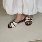 Oliver Contrast Buckle Slide Sandals (Chocolate)