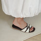 Oliver Contrast Buckle Slide Sandals (Chocolate)