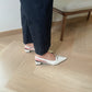 Carmela Pointed Buckled Heels (CreamWhite)