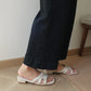 Stella Strappy Low Heels (Oat)