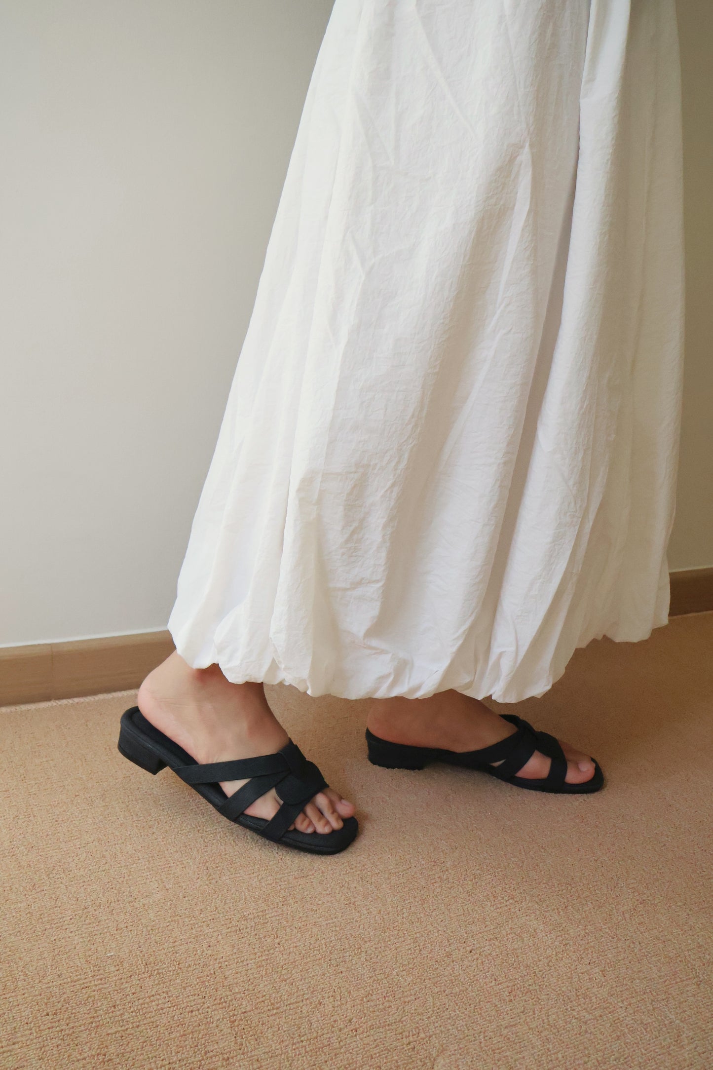Stella Strappy Low Heels (Charcoal)