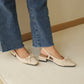 Novella Cute Bow Slingback Heels (Cream)