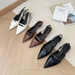 Carmela Pointed Buckled Heels (Black)
