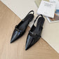 Carmela Pointed Buckled Heels (Black)