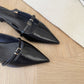 Carmela Pointed Buckled Heels (Black)