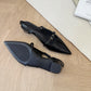 Carmela Pointed Buckled Heels (Black)