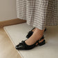 Novella Cute Bow Slingback Heels (Black)