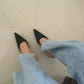 Zana Pointy Low Heels (Black)