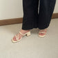 Lucie Strappy Comfy Heels (Cream)