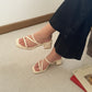 Lucie Strappy Comfy Heels (Cream)