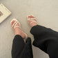 Lucie Strappy Comfy Heels (Cream)