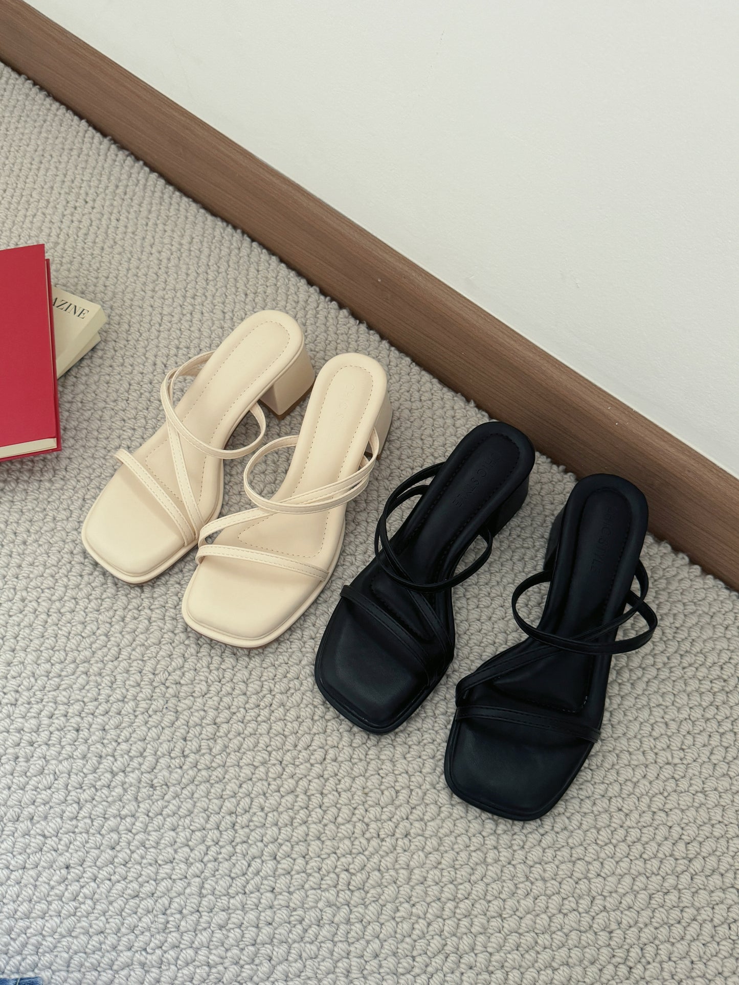 [Preorder] Lucie Strappy Comfy Heels (Cream)