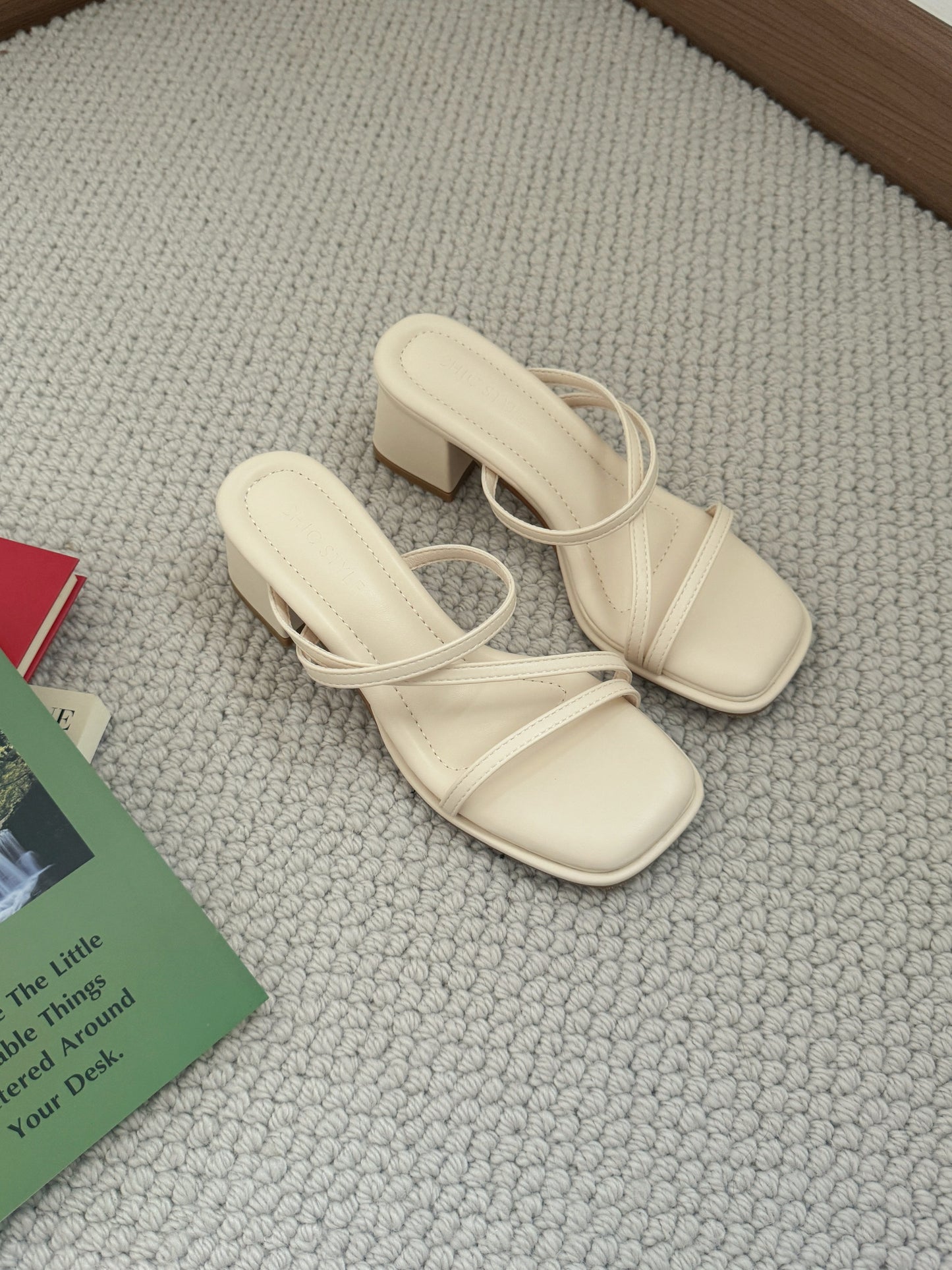 [Preorder] Lucie Strappy Comfy Heels (Cream)