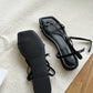 Zenith Strappy Flat Sandals (Black)