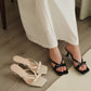 Amerie Bow Strappy Heels (Black)